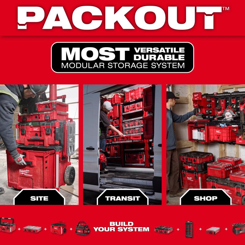 Milwaukee PACKOUT 15.5 in. W X 8.75 in. H Compact Crate Black/Red