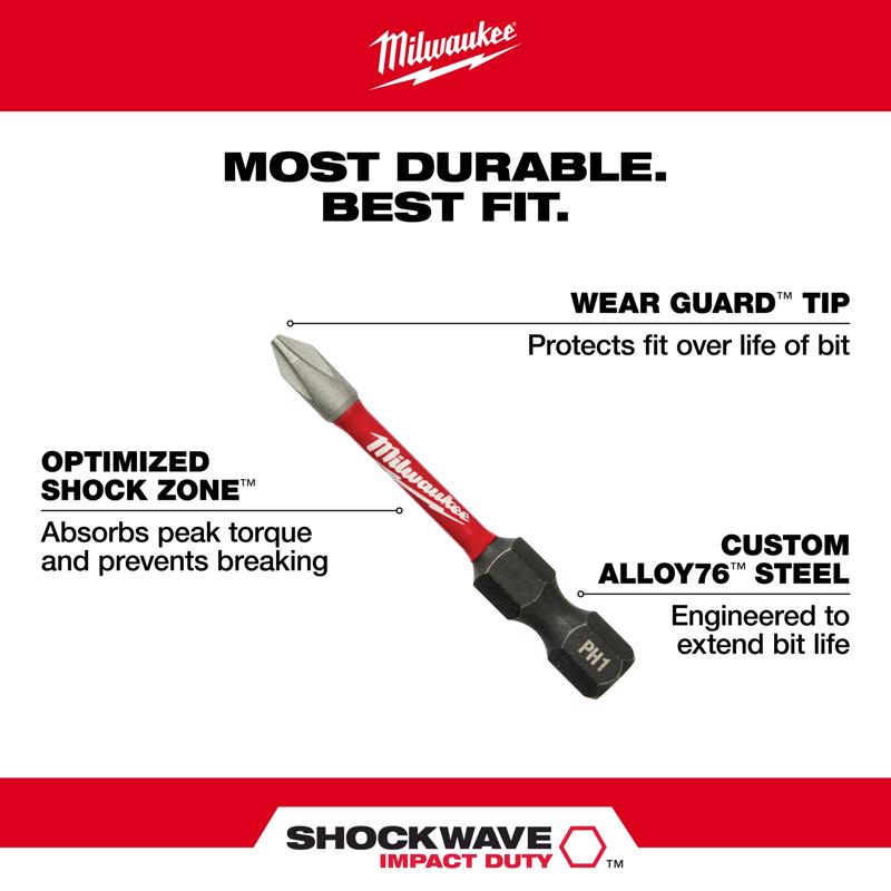 Milwaukee Torx 2 in. Impact Power Bit Alloy Steel 15 pc
