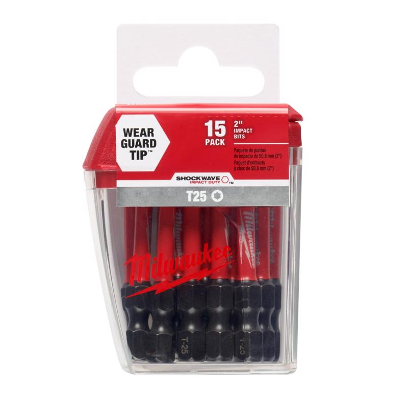 Milwaukee Torx 2 in. Impact Power Bit Alloy Steel 15 pc