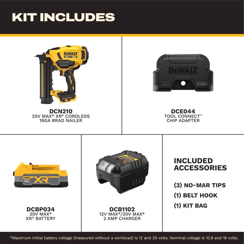 DeWalt MAX XR 18 Ga. Brad Nailer Kit