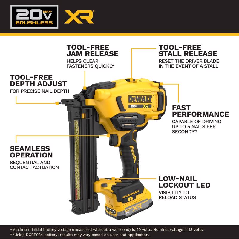 DeWalt MAX XR 18 Ga. Brad Nailer Kit