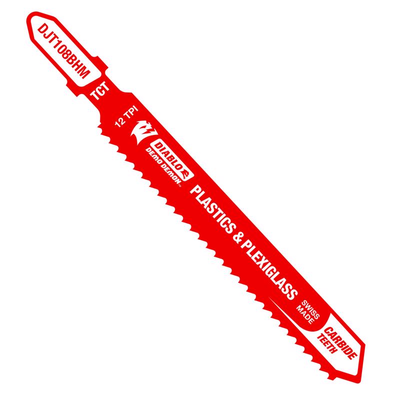 Diablo Demo Demon 3-5/8 in. Carbide Tipped T-Shank Plastic & Plexiglass Jig Saw Blade 12 TPI