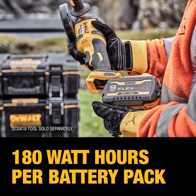 DeWalt 20V-60V MAX FLEXVOLT 9 Ah Lithium-Ion Battery and Charger 2 pc