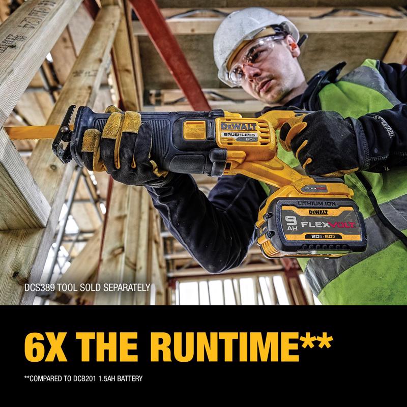 DeWalt 20V-60V MAX FLEXVOLT 9 Ah Lithium-Ion Battery and Charger 2 pc