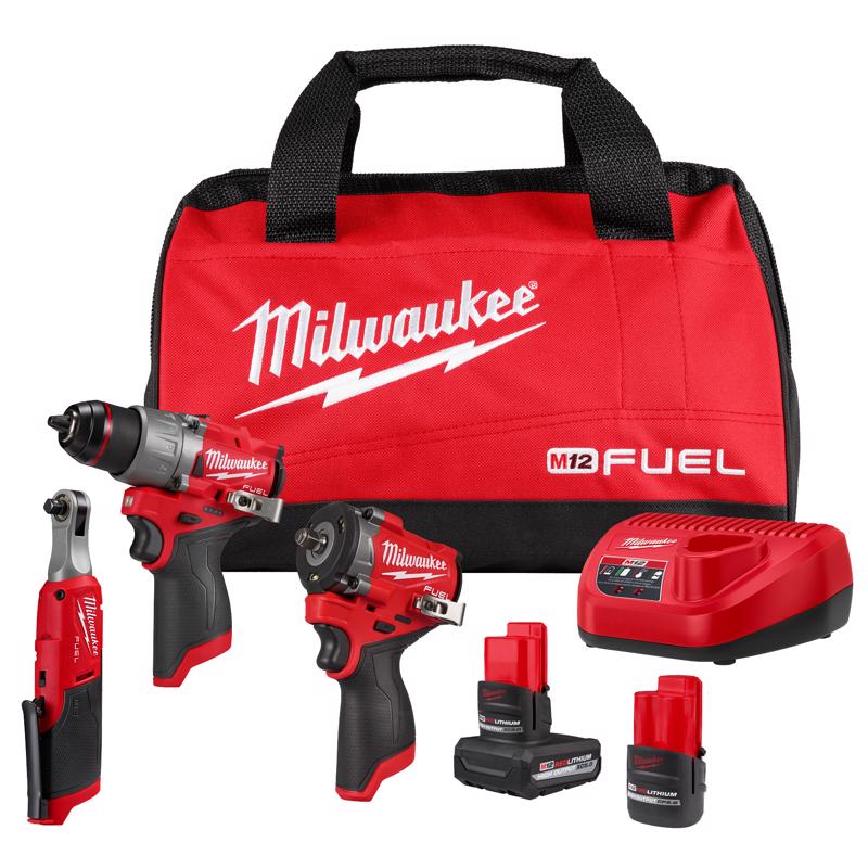 Milwaukee M12 FUEL Cordless Brushless 3 Tool Combo Kit