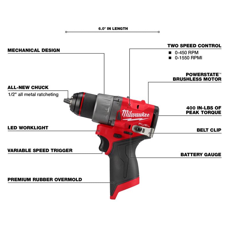 Milwaukee M12 FUEL Cordless Brushless 3 Tool Combo Kit