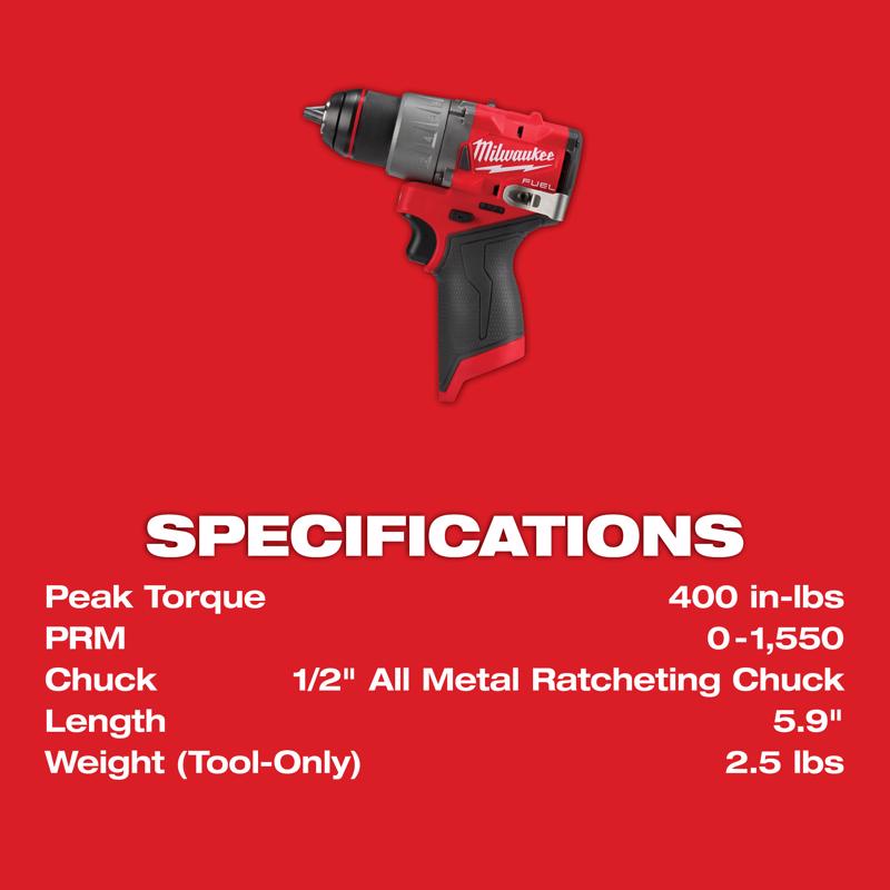 Milwaukee M12 FUEL Cordless Brushless 3 Tool Combo Kit