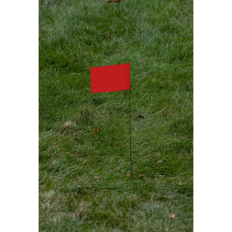 CH Hanson Co. 15 in. Fluorescent Red Stake Flags PVC