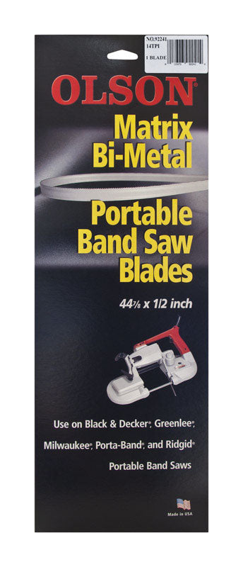 Olson 44.9 in. L X 0.5 in. W Bi-Metal Band Saw Blade 14 TPI Regular teeth