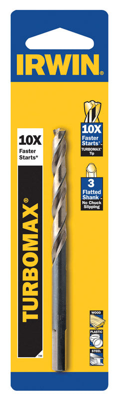 Irwin Turbomax 3/8 in. X 5 in. L High Speed Steel Drill Bit Straight Shank