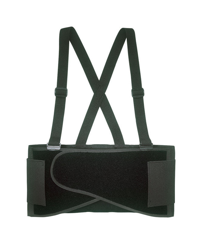 CLC 46 in to 56 in. Elastic Support Belt with Suspenders Back Support Belt Black XL