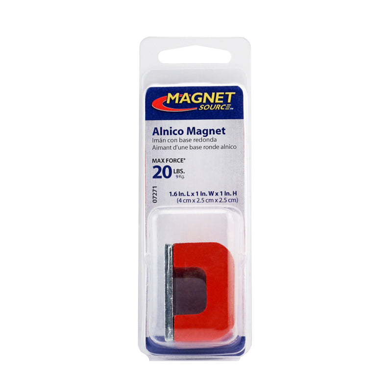 Magnet Source 1.6 in. L X 1 in. W Red Horseshoe Magnet 20 lb. pull
