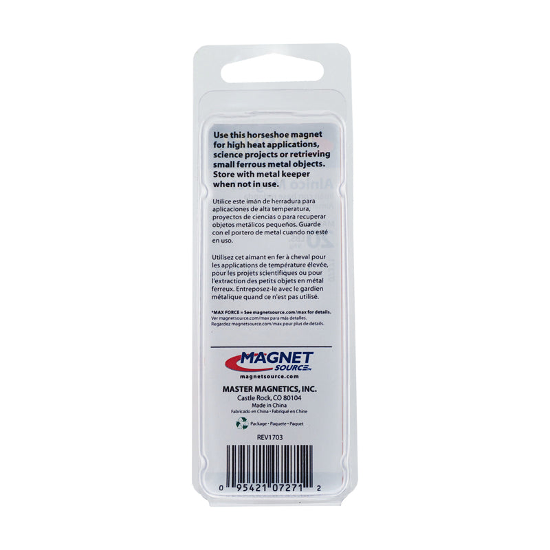 Magnet Source 1.6 in. L X 1 in. W Red Horseshoe Magnet 20 lb. pull
