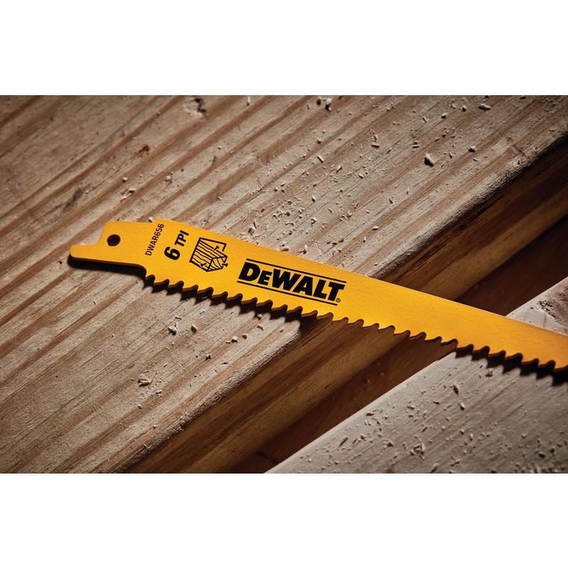DEWALT 6 in. Bi-Metal Reciprocating Saw Blade 6 TPI 5 pk