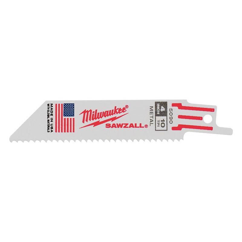 Milwaukee Sawzall 4 in. Bi-Metal Double Duty Upgrade Reciprocating Saw Blade 10 TPI 5 pk