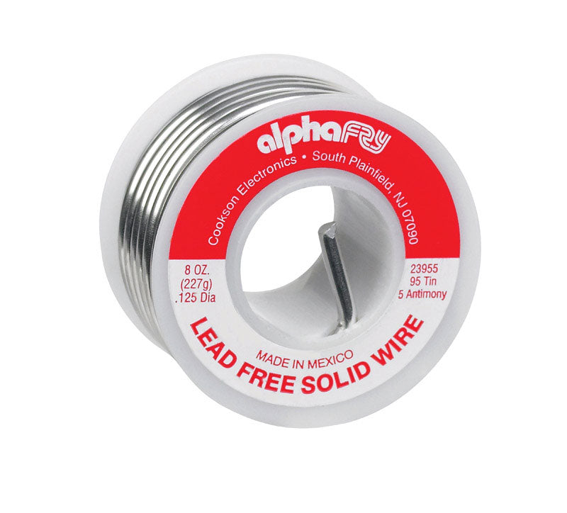 Alpha Fry 8 oz Lead-Free Solid Wire Solder 0.125 in. D Tin/Antimony 95/5