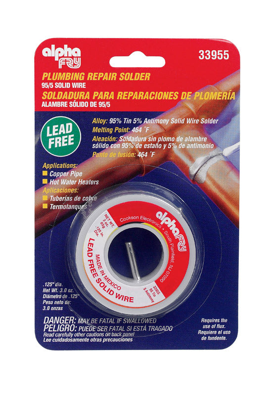 Alpha Fry 3 oz Lead-Free Plumbing Solder 0.125 in. D Tin/Antimony 95/5