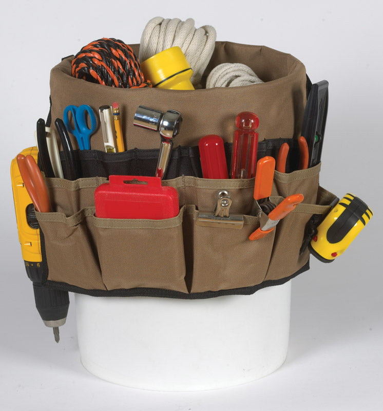CLC 3 in. W X 12.75 in. H Polyester Bucket Organizer 48 pocket Black/Tan