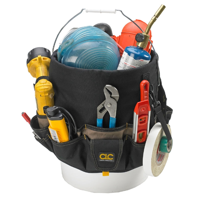 CLC 3 in. W X 12.75 in. H Polyester Bucket Organizer 48 pocket Black/Tan