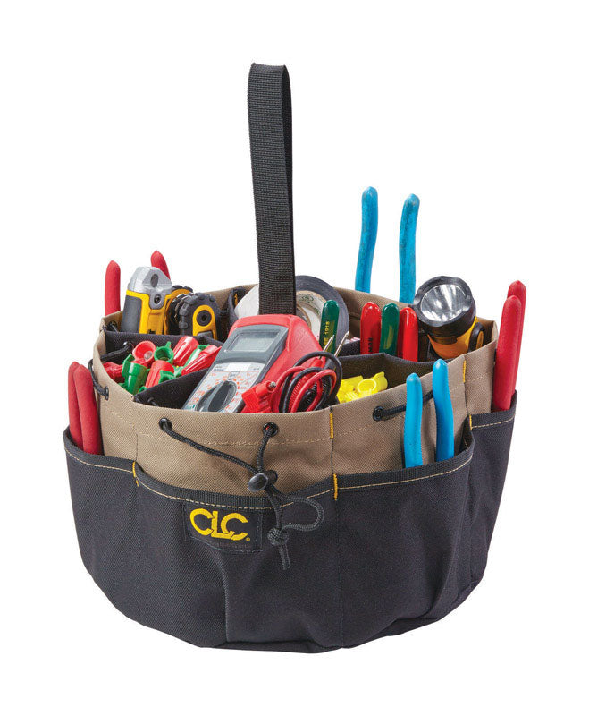CLC 7 in. H Polyester Bucket Organizer 18 pocket Black/Tan