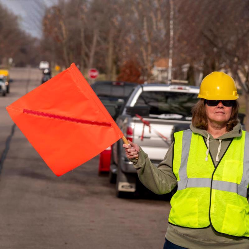 C.H. Hanson 24 in. Fluorescent Orange Safety Flags Polyvinyl