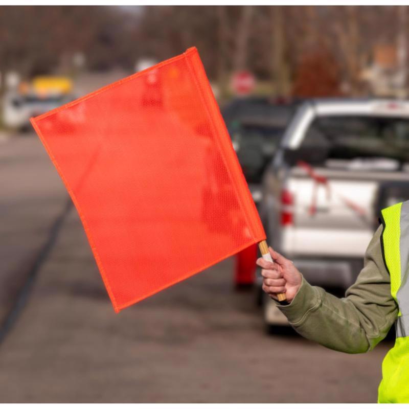 C.H. Hanson 24 in. Fluorescent Orange Safety Flags Polyvinyl