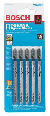 Bosch 4 in. High Carbon Steel T-Shank Jig Saw Blade 10 TPI 5 pk