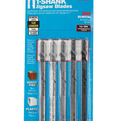 Bosch 4 in. Bi-Metal T-Shank Jig Saw Blade 10 TPI 5 pk