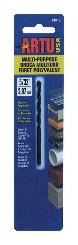 ARTU 5/32 in. X 3-1/8 in. L Tungsten Carbide Tipped Drill Bit Straight Shank