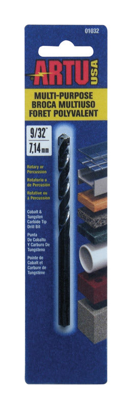 ARTU 9/32 in. X 4-3/8 in. L Tungsten Carbide Tipped Drill Bit Straight Shank