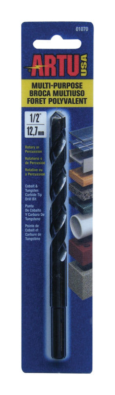 ARTU 1/2 in. X 6-1/4 in. L Tungsten Carbide Tipped Drill Bit Straight Shank