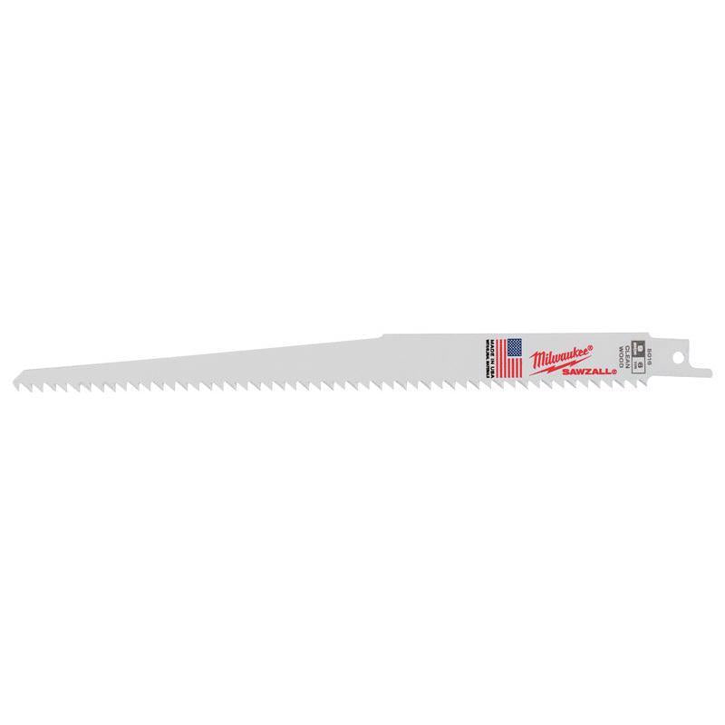 Milwaukee Sawzall 9 in. Bi-Metal Clean Wood Reciprocating Saw Blade 6 TPI 5 pk
