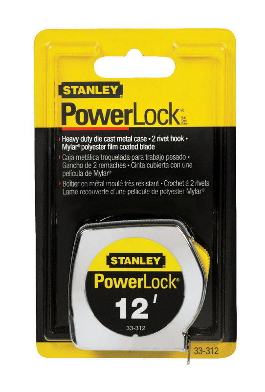Stanley PowerLock 12 ft. L X 0.75 in. W Compact Tape Measure