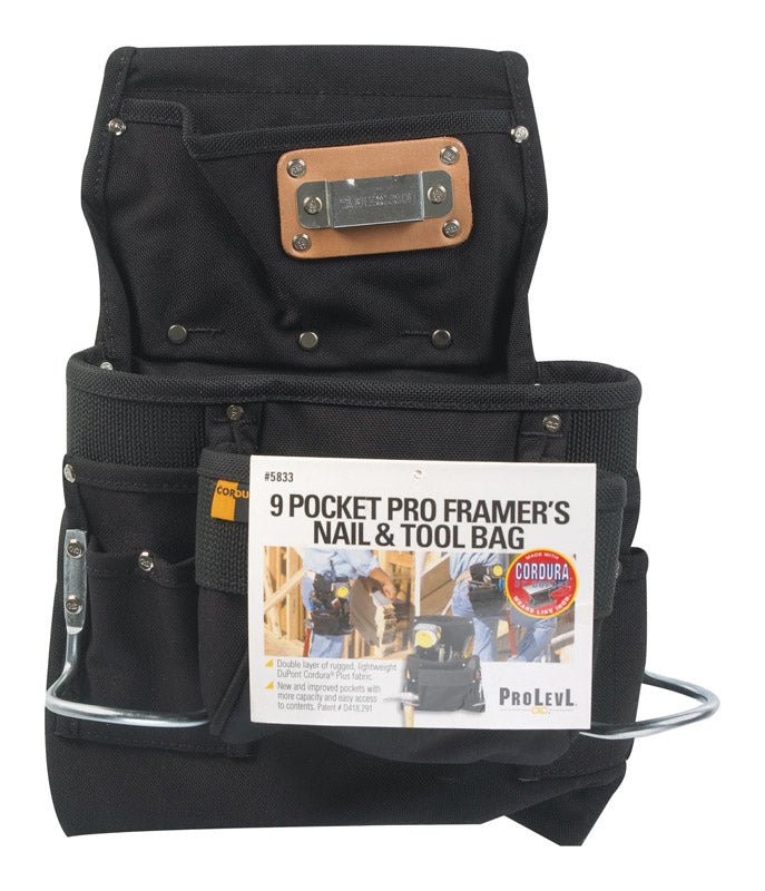 CLC 5 in. W X 15.25 in. H Ballistic Polyester Tool Bag 9 pocket Black
