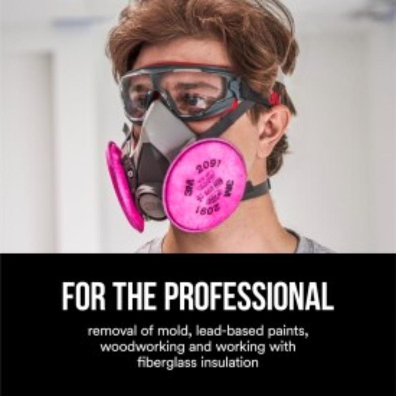 3M P100 Sanding and Lead Paint Removal Particulate Filter 6000&7500 Pink 2 pk