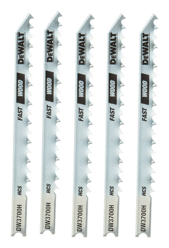 DeWalt 4 in. High Carbon Steel U-Shank Jig Saw Blade 6 TPI 5 pk