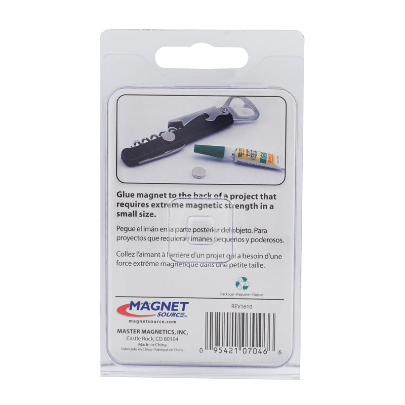 Magnet Source .118 in. L X .472 in. W Silver Super Disc Magnets 4.3 lb. pull 6 pc