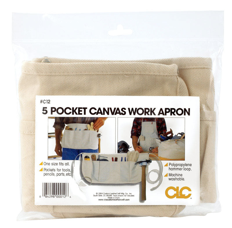 CLC Heavy Duty 5 pocket Cotton Waist Apron White