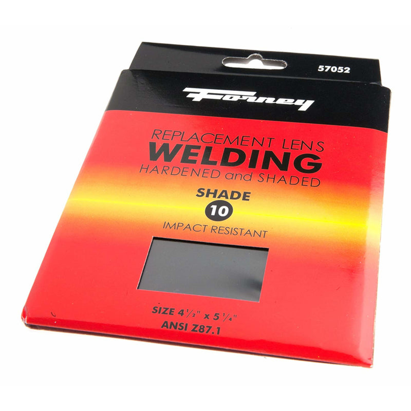 Forney 4.5 in. H X 5.3 in. W Hardened Glass Welding Helmet Lens 10 Black