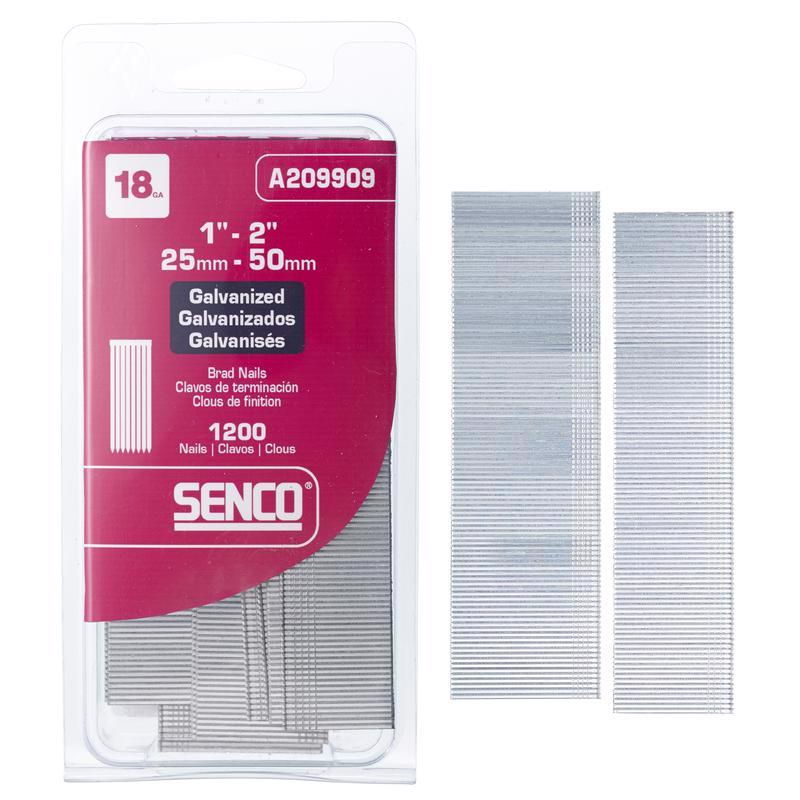 Senco 1 in. L X 18 Ga. Straight Strip Galvanized Brad Nails 1,200 pk