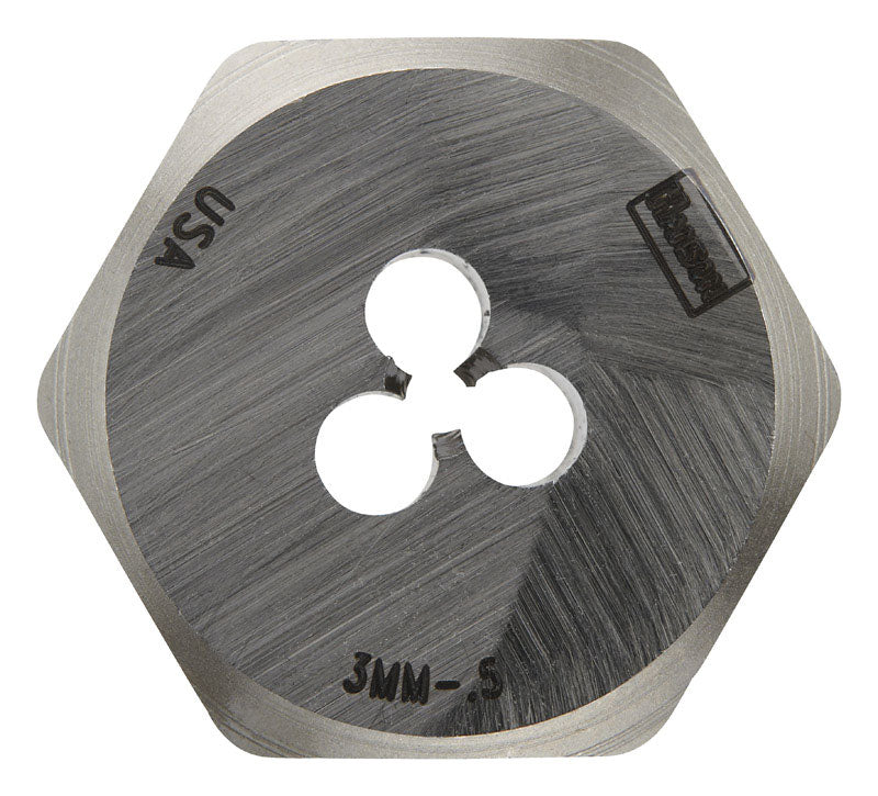 Irwin Hanson High Carbon Steel Metric Hexagon Die 3 - 0.50 mm