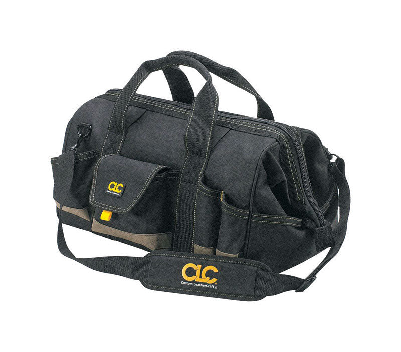 CLC 11 in. W X 12 in. H Polyester Tool Bag 25 pocket Black/Tan