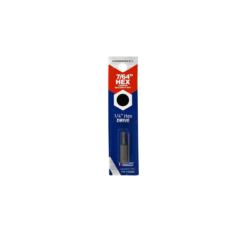 Best Way Tools Hex 7/64 in. X 1 in. L Screwdriver Bit Carbon Steel