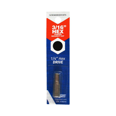 Best Way Tools Hex 3/16 in. X 1 in. L Screwdriver Bit Carbon Steel