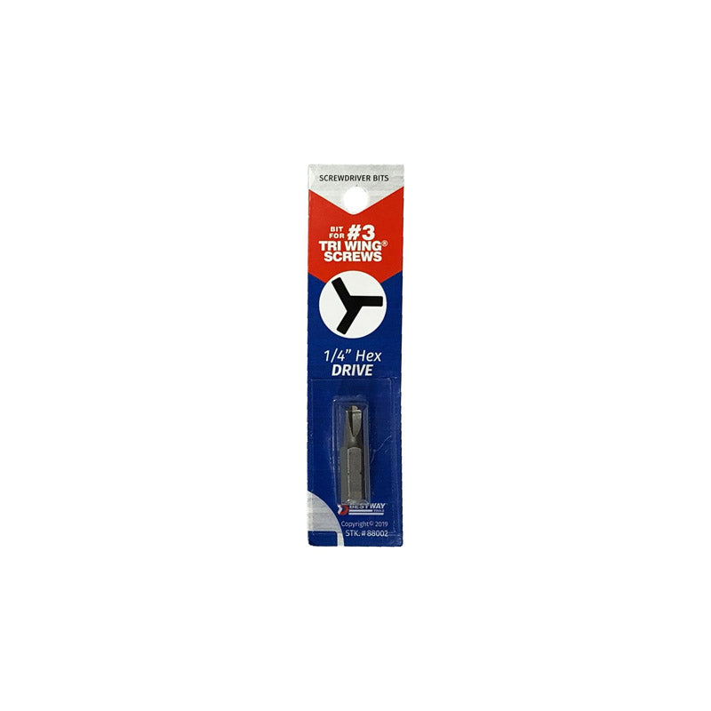 Best Way Tools Tri-Wing Torx #3 X 1 in. L Screwdriver Bit Carbon Steel