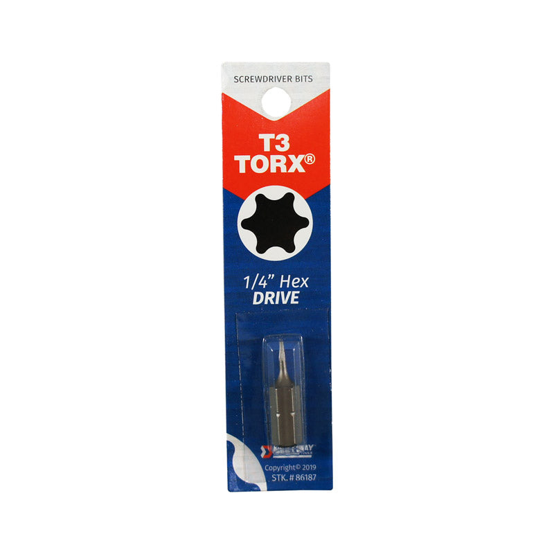 Best Way Tools Torx 1/4 in. X 1 in. L T3 Screwdriver Bit Carbon Steel