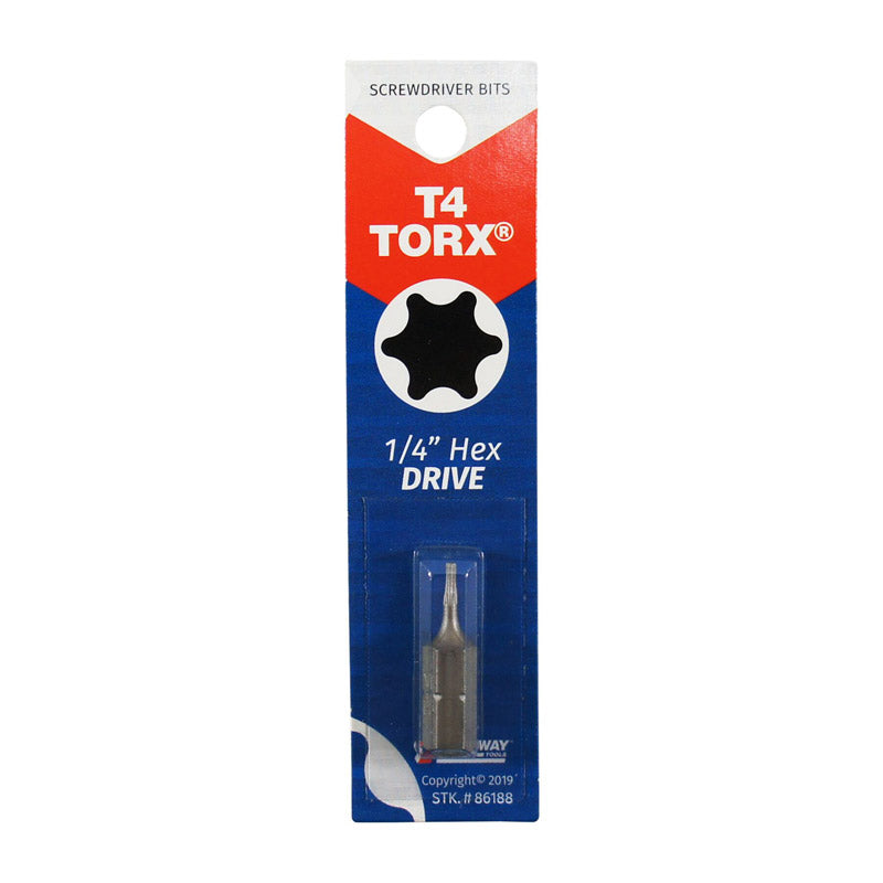Best Way Tools Torx 1/4 in. X 1 in. L T4 Screwdriver Bit Carbon Steel