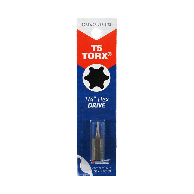 Best Way Tools Torx 1/4 in. X 1 in. L T5 Screwdriver Bit Carbon Steel