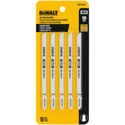 DEWALT 4 in. High Carbon Steel T-Shank Jig Saw Blade 10 TPI 5 pk