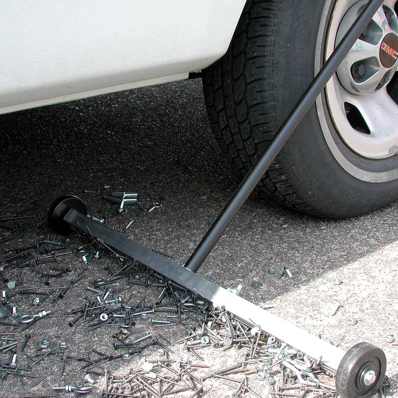 Magnet Source 43 in. L X 30 in. W Black/White Push-Type Magnetic Mini Sweeper 55 lb. pull